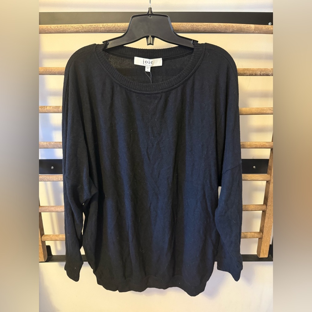 Joie Caviar Black Scoop Neck Sweater
